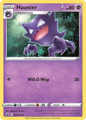 Haunter card from SWSH06: Chilling Reign