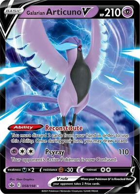 Galarian Articuno V card from SWSH06: Chilling Reign