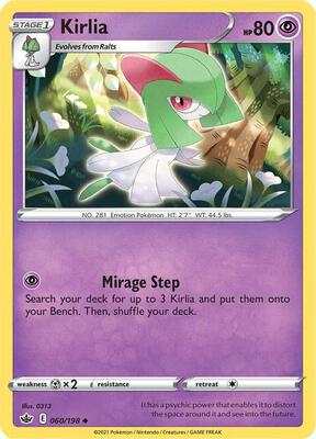 Kirlia card from SWSH06: Chilling Reign