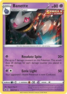 Banette card from SWSH06: Chilling Reign