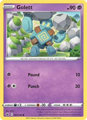Golett card from SWSH06: Chilling Reign