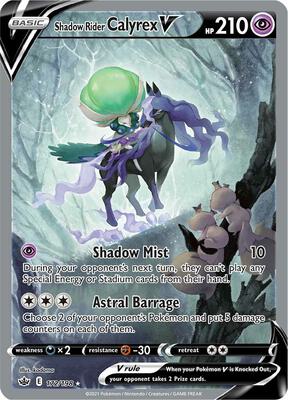 Shadow Rider Calyrex V (Alternate Full Art) card from SWSH06: Chilling Reign
