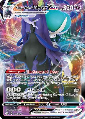 Shadow Rider Calyrex VMAX card from SWSH06: Chilling Reign