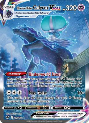 Shadow Rider Calyrex VMAX (Alternate Art Secret) card from SWSH06: Chilling Reign