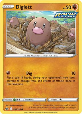Diglett card from SWSH06: Chilling Reign