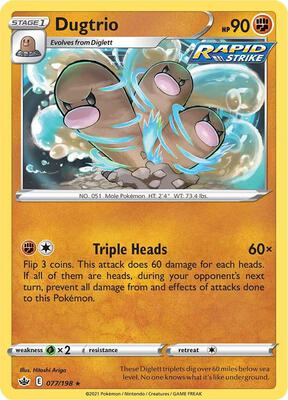 Dugtrio card from SWSH06: Chilling Reign