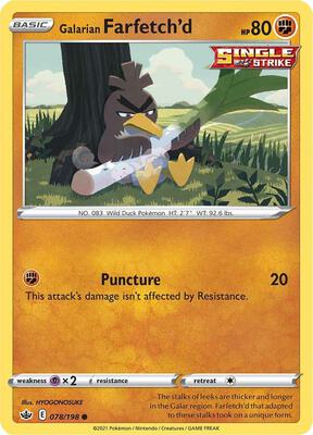 Galarian Farfetch'd card from SWSH06: Chilling Reign