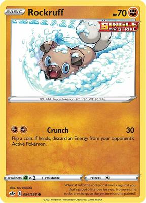 Rockruff card from SWSH06: Chilling Reign