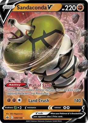 Sandaconda V card from SWSH06: Chilling Reign