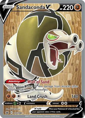 Sandaconda V (Full Art) card from SWSH06: Chilling Reign