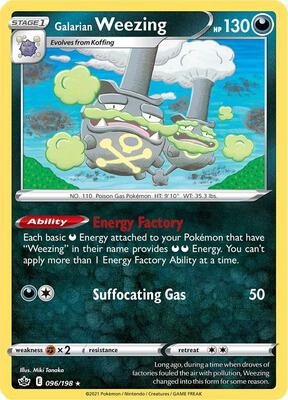 Galarian Weezing card from SWSH06: Chilling Reign