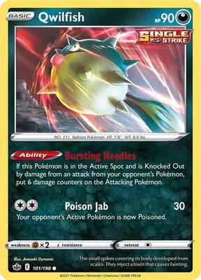 Qwilfish card from SWSH06: Chilling Reign
