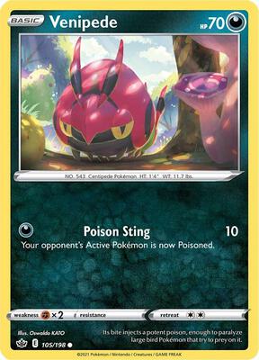 Venipede card from SWSH06: Chilling Reign