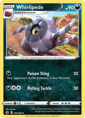 Whirlipede card from SWSH06: Chilling Reign