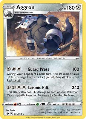 Aggron card from SWSH06: Chilling Reign