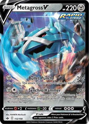 Metagross V card from SWSH06: Chilling Reign