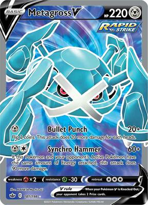 Metagross V (Full Art) card from SWSH06: Chilling Reign