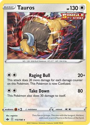 Tauros card from SWSH06: Chilling Reign