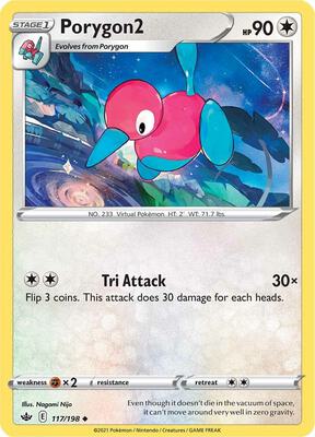 Porygon2 card from SWSH06: Chilling Reign