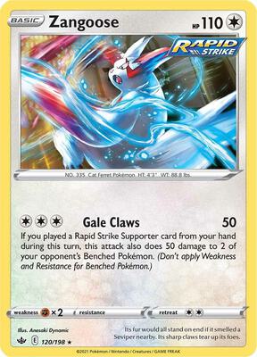 Zangoose card from SWSH06: Chilling Reign
