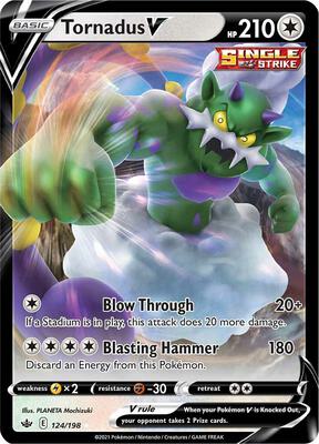 Tornadus V card from SWSH06: Chilling Reign