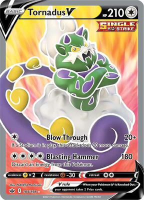 Tornadus V (Full Art) card from SWSH06: Chilling Reign