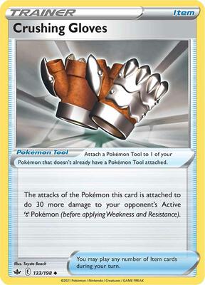 Crushing Gloves card from SWSH06: Chilling Reign