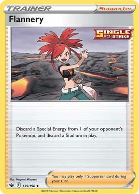 Flannery card from SWSH06: Chilling Reign