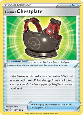 Galarian Chestplate card from SWSH06: Chilling Reign