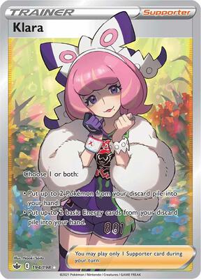 Klara (Full Art) card from SWSH06: Chilling Reign