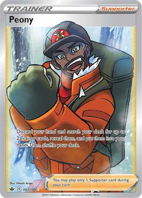 Peony (Full Art) card from SWSH06: Chilling Reign