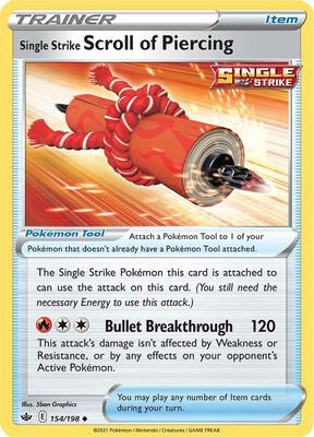 Single Strike Scroll of Piercing card from SWSH06: Chilling Reign