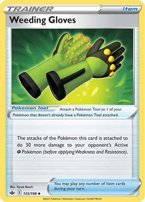 Weeding Gloves card from SWSH06: Chilling Reign