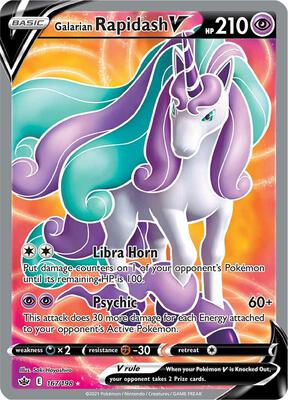 Galarian Rapidash V (Full Art) card from SWSH06: Chilling Reign