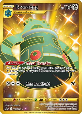 Bronzong (Secret) card from SWSH06: Chilling Reign