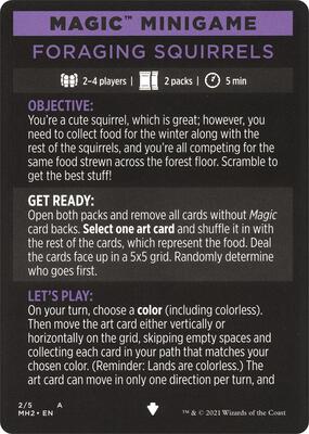 Magic Minigame: Foraging Squirrels card from Modern Horizons 2