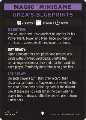 Magic Minigame: Urza's Blueprints card from Modern Horizons 2