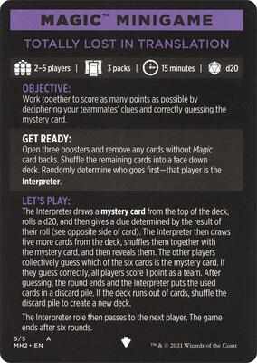 Magic Minigame: Totally Lost in Translation card from Modern Horizons 2