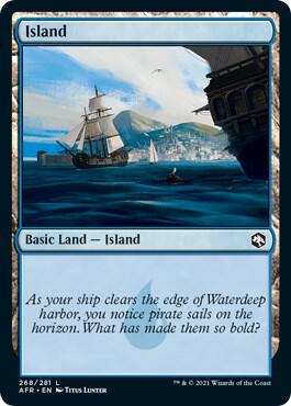 Island (268) card from Adventures in the Forgotten Realms