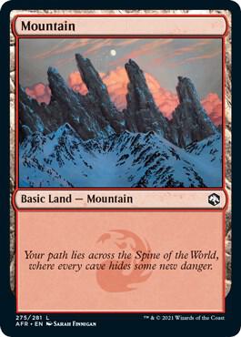 Mountain (275) card from Adventures in the Forgotten Realms