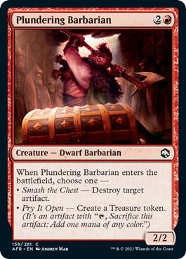 Plundering Barbarian card from Adventures in the Forgotten Realms