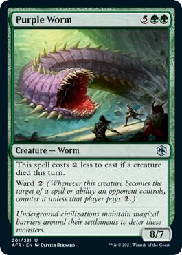 Purple Worm card from Adventures in the Forgotten Realms
