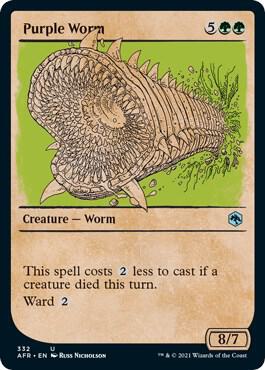 Purple Worm (Showcase) card from Adventures in the Forgotten Realms