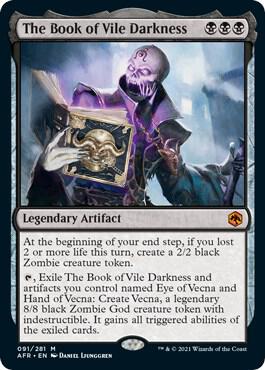 The Book of Vile Darkness card from Adventures in the Forgotten Realms