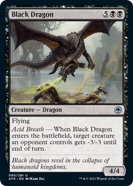 Black Dragon card from Adventures in the Forgotten Realms