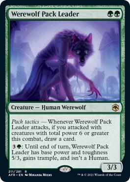Werewolf Pack Leader card from Adventures in the Forgotten Realms