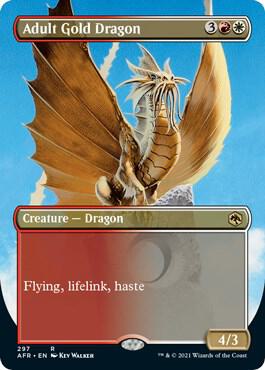 Adult Gold Dragon (Borderless) card from Adventures in the Forgotten Realms