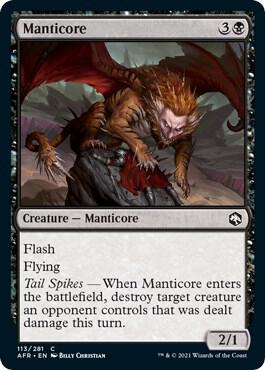 Manticore card from Adventures in the Forgotten Realms