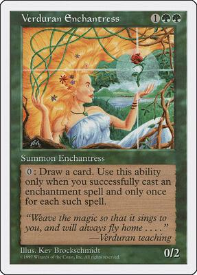 Verduran Enchantress card from Fifth Edition