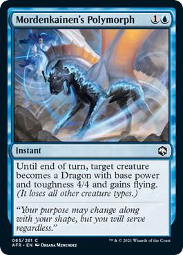 Mordenkainen's Polymorph card from Adventures in the Forgotten Realms